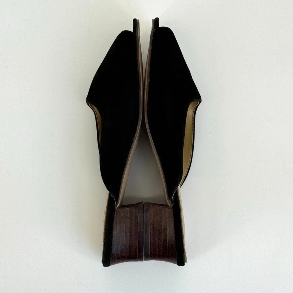 Vtg Y2K Chinese Laundry Womens Marilyn Mules Size 9 Suede Heels Minimalist 90s - Picture 9 of 10